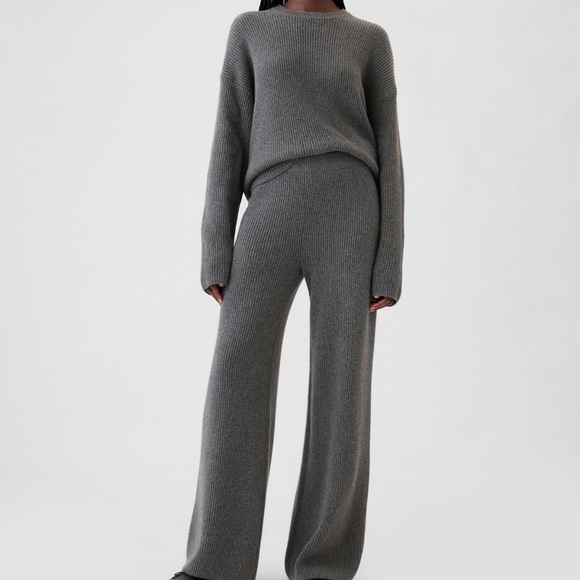 GAP Pants - Gap CashSoft Shaker Stitch Sweater Gray Knit Pants
